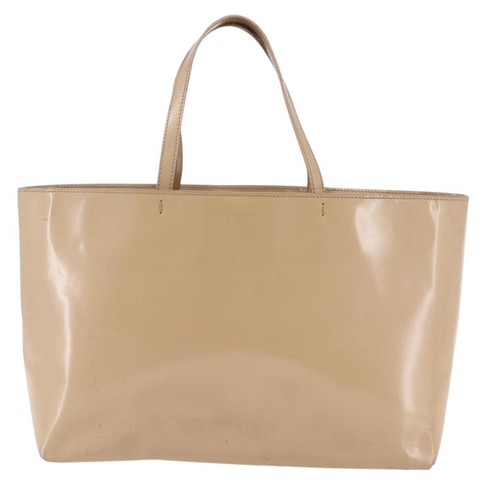 PRADA Tote Bag Enamel Beige Auth BA6491 - Picture 13 of 16